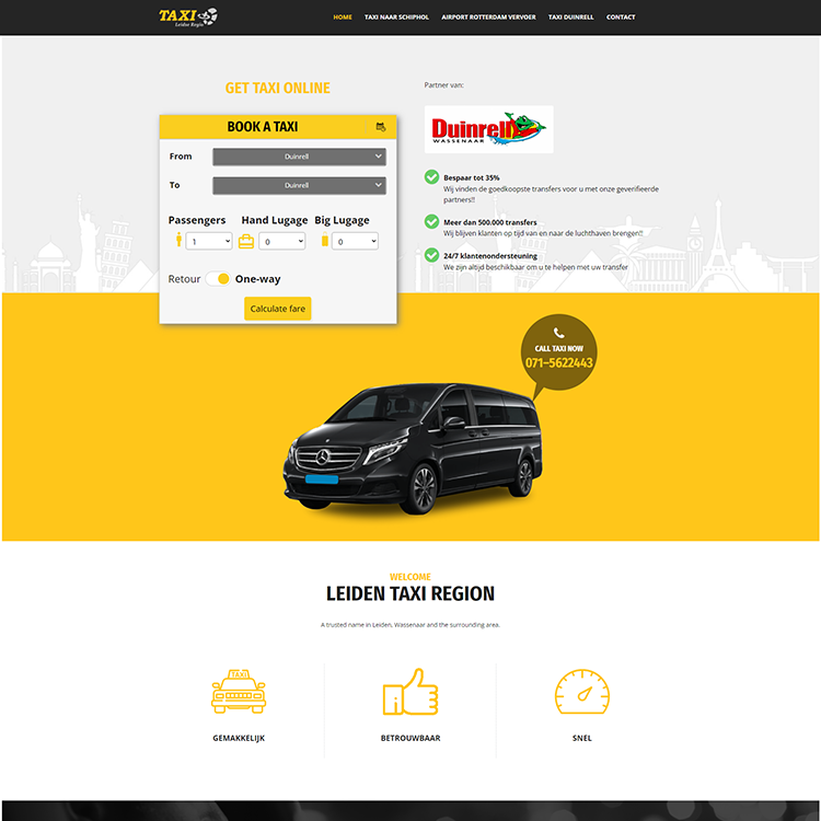 Leidse Regio Taxi Website design