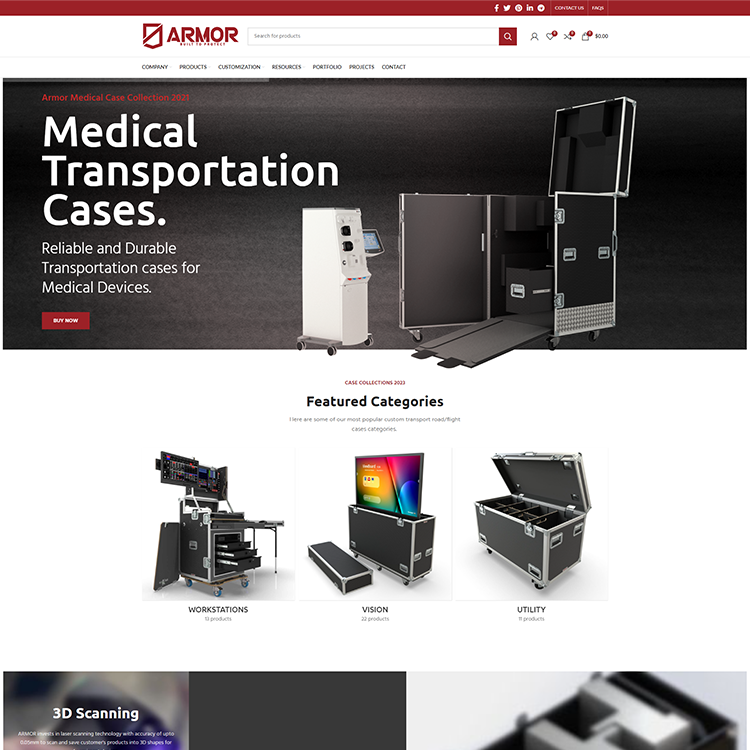 Armor Cases Landing Page