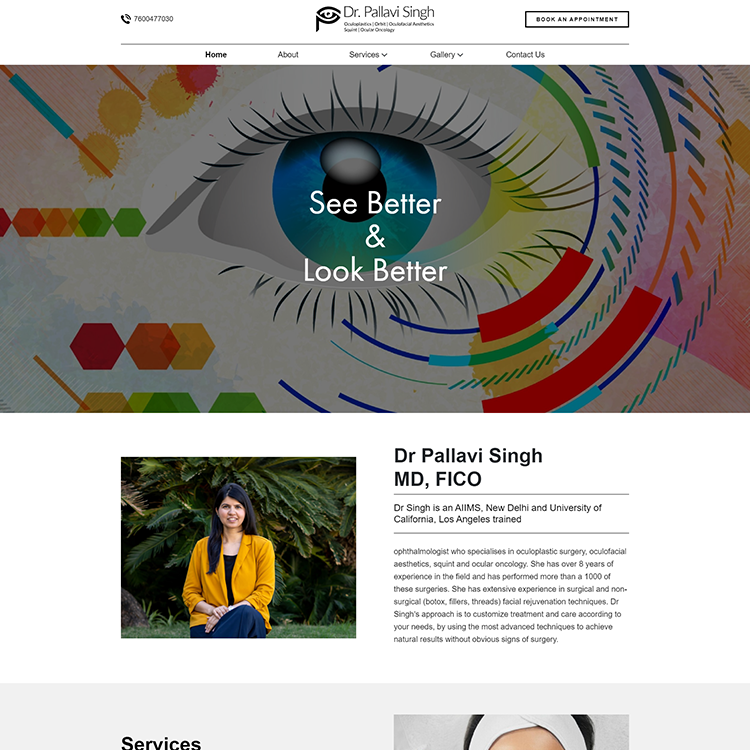 Dr. Pallavi Singh website design