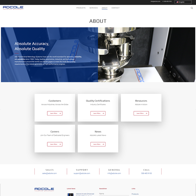Adcole Website Design