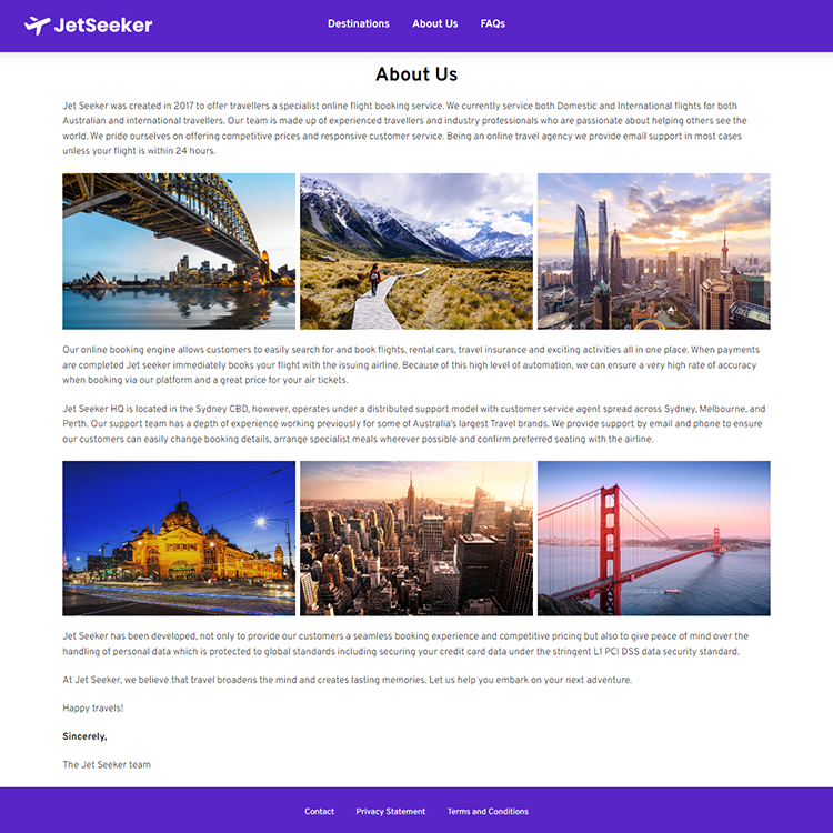 Jet Seeker Website Design