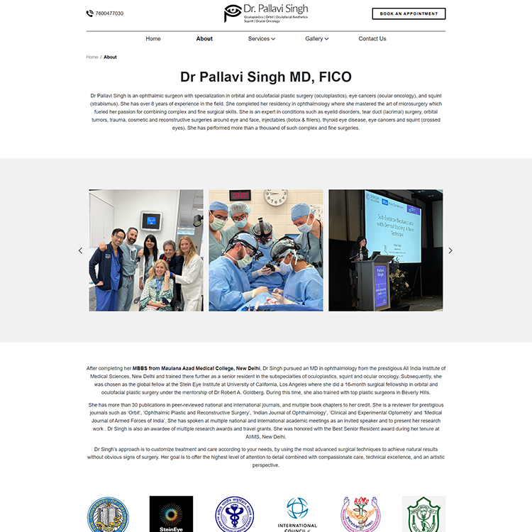 Dr. Pallavi Singh website design