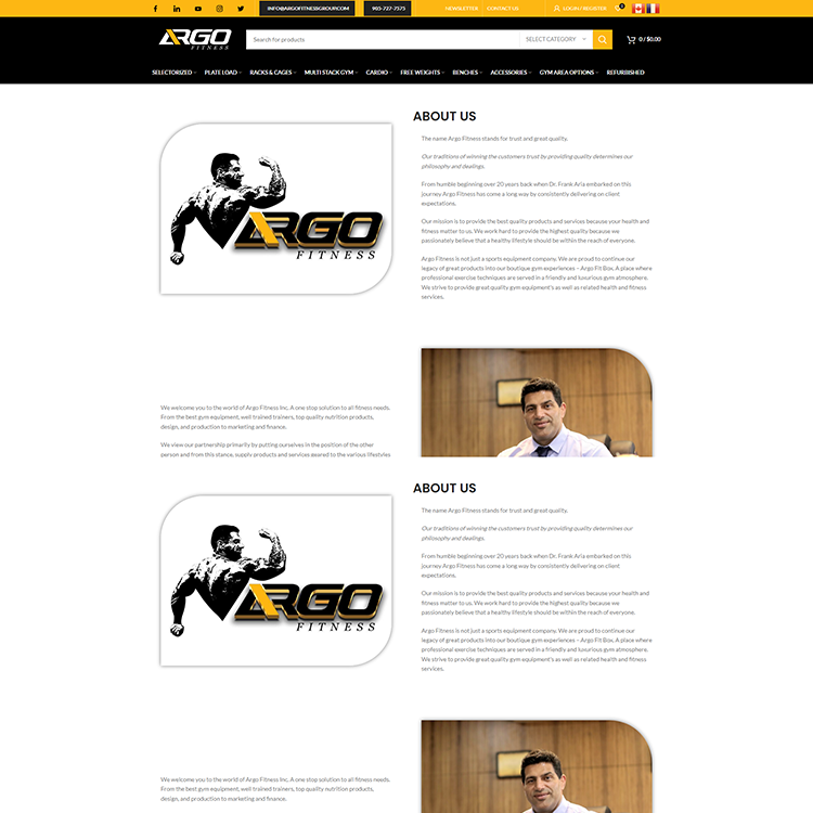 Argo Fitness Website Design