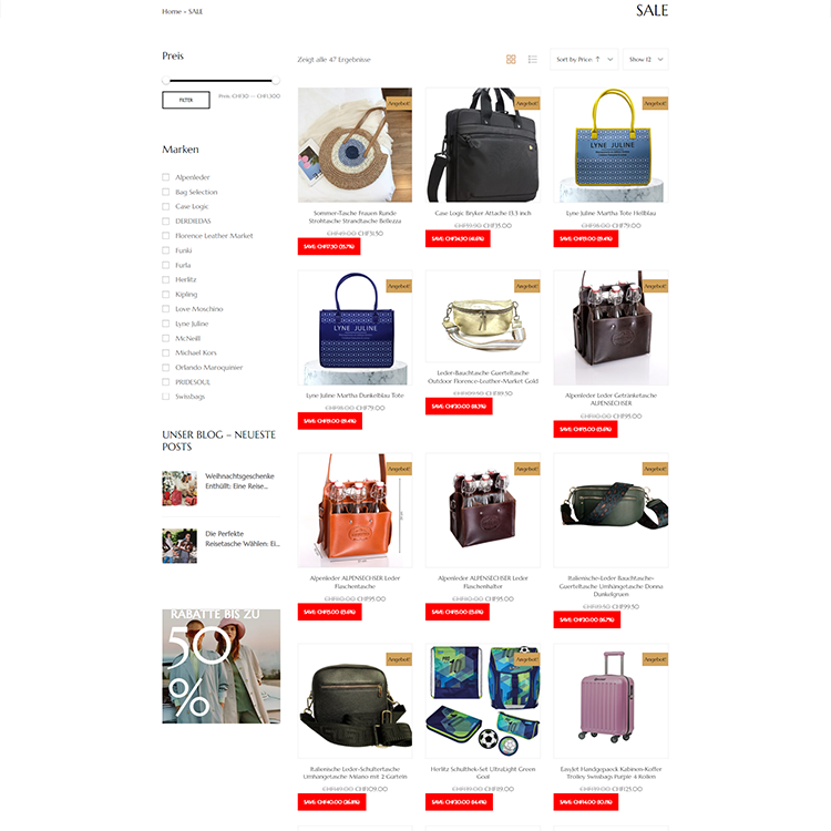 Bag Selection Zurich Portfolio