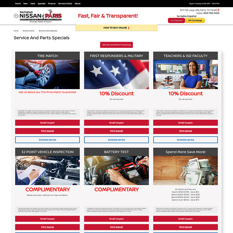 Nissan of Paris Portfolio