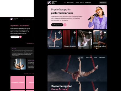 Performing Arts Physio Website Design