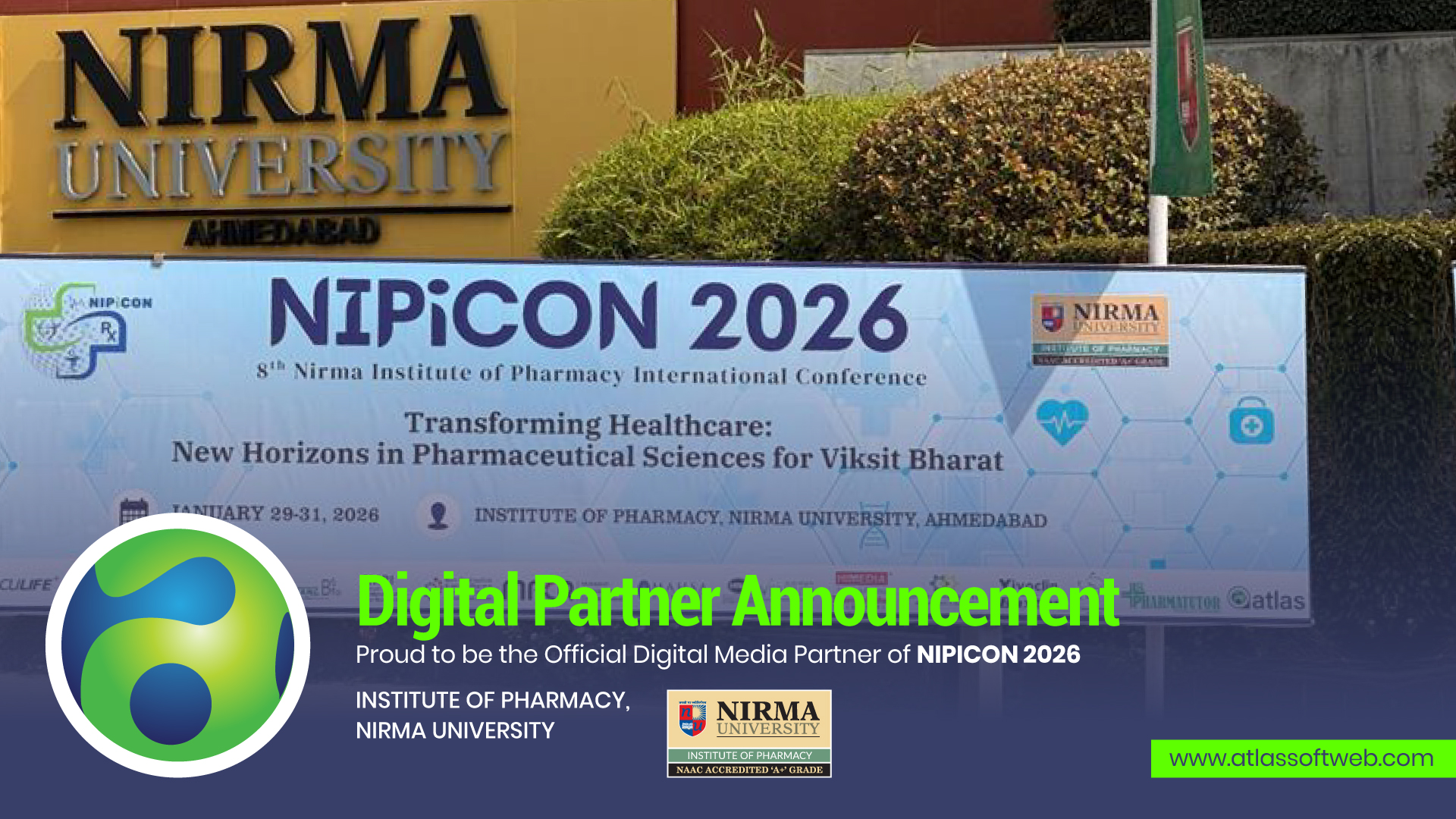 Atlas SoftWeb Announced as Official Media Partner for NIPICON 2026 at Nirma University